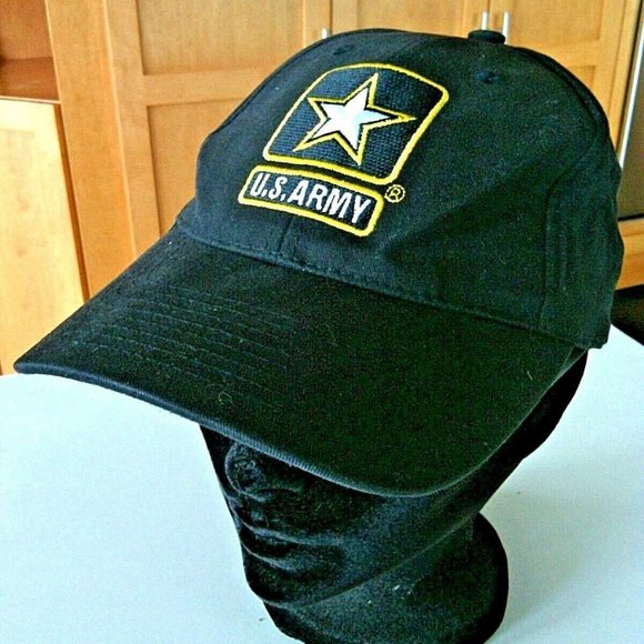 United States Army Logo Military Ball Cap Adjustable Embroidered Black Hat Star - Picture 2 of 16